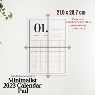 Minimalist 2023 Calendar Pad