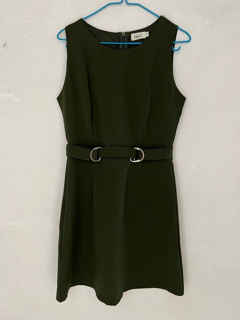 Navy green office dress, Women's Fashion, Dresses & Sets, Dresses on
