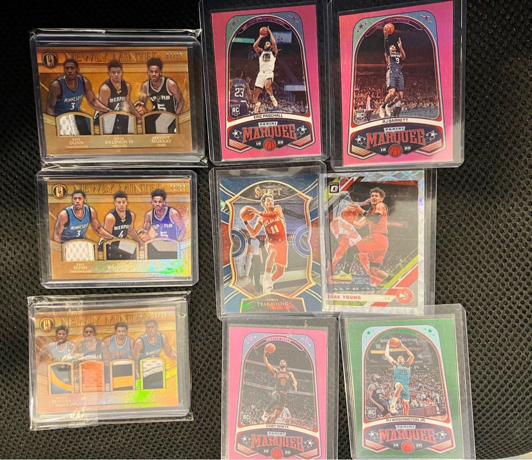 NBA Basketball Cards for Sale! Panini Patch Gold Limited Trae Young / Jamal Murray / Coby White