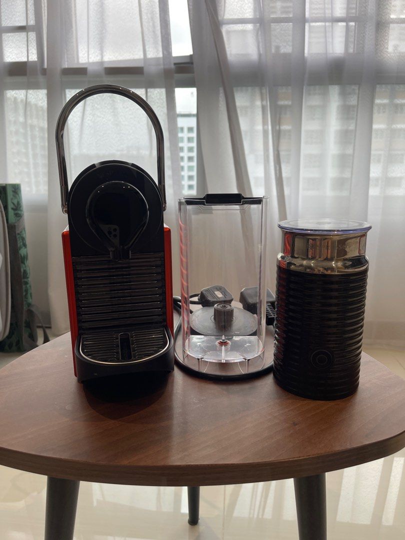 Nespresso Coffee Machine Pixie Electric Red & Aeroccino Bundle
