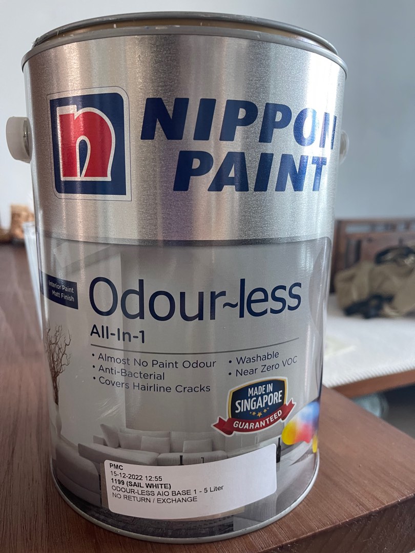 Nippon Paint Odourless 1199 Sail White, Furniture & Home Living, Home