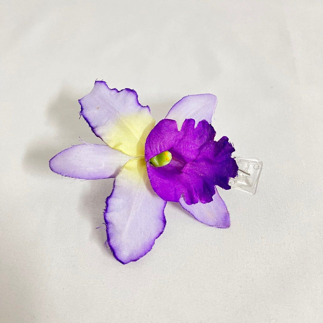Orchid Hair Clip, Women's Fashion, Watches & Accessories, Hair Accessories  on Carousell