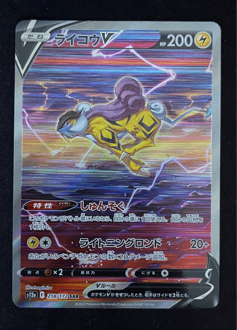 Raikou V SAR 218/172 VSTAR Universe Nintendo Special Art/JAPANESE Pokemon  Card