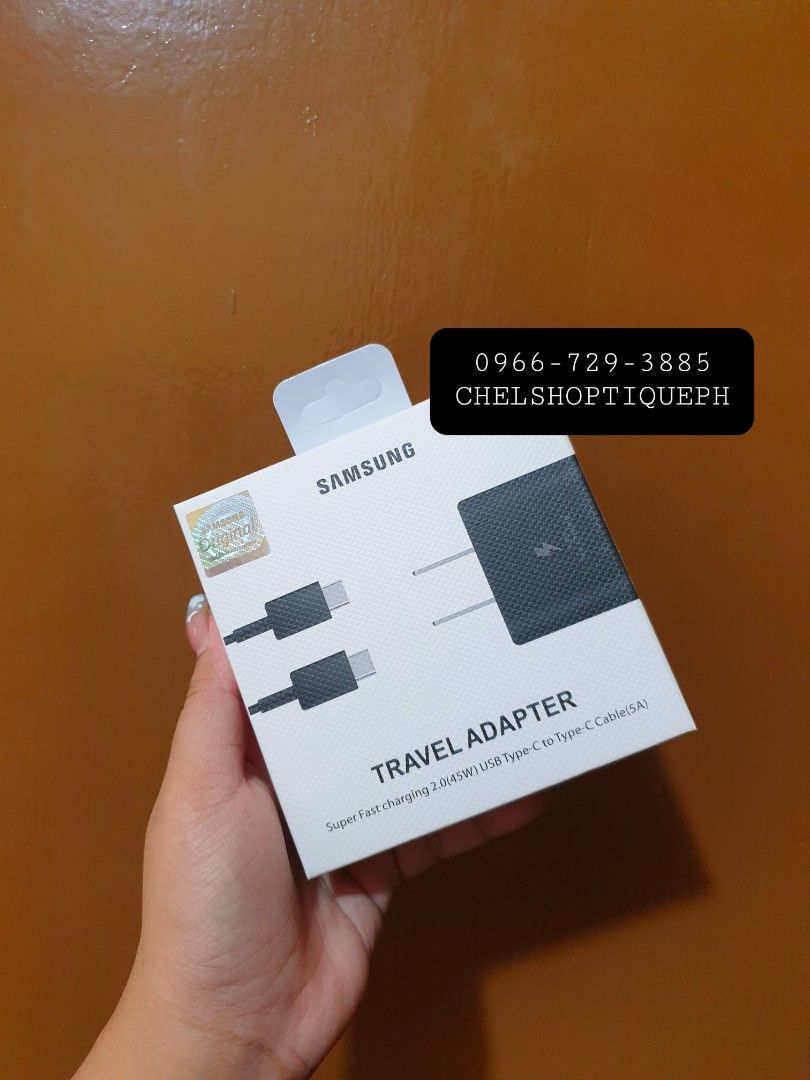 SAMSUNG 45WATTS Type C super fast charging (Category: Chargers & Cables) located in Manila. Submitted by chelshoptiqueph (Listing ID 1205295894, Image 1). Description: Super fast charging 45watts Samsung Type C available onhand & Ready to Deliver CASH ON DELIVERY 🛒 PICK UP SAMEDAY DELIVERY Guaranteed Original and Brandnew sealed 0966-729-3885.