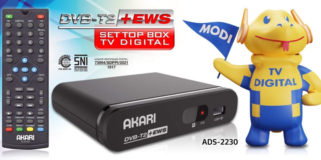 Set Top Box Akari Model Elegan SNI Anti Meledak, Elektronik, TV
