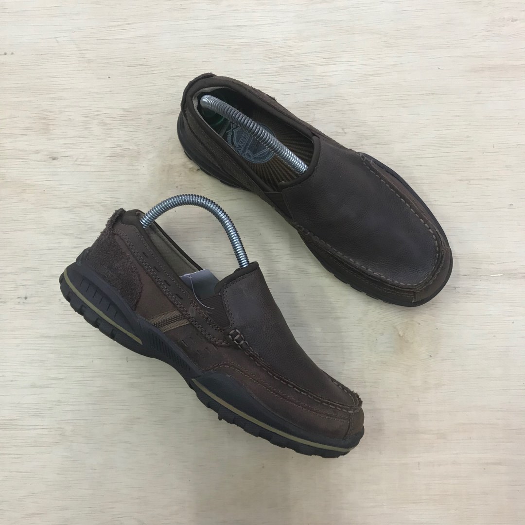 Skechers 6UK Braver Rayland Slip 0n Leather Brown Men s Fashion