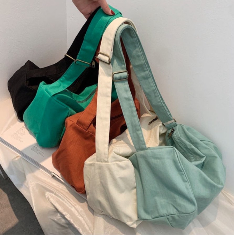 Beige Soft Canvas Sling / Duffle Bag, Women's Fashion, Bags & Wallets ...