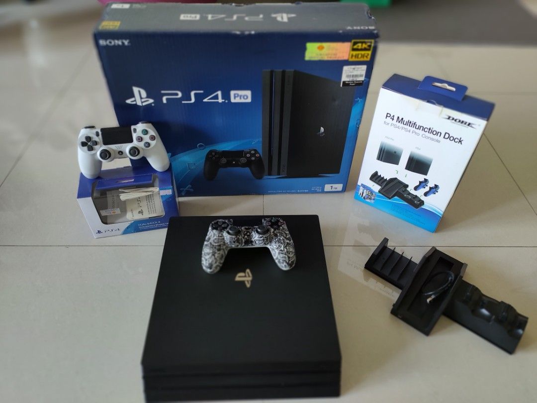Sony PlayStation PS4 Pro 1TB + Dock Station, Video Gaming, Video Game ...