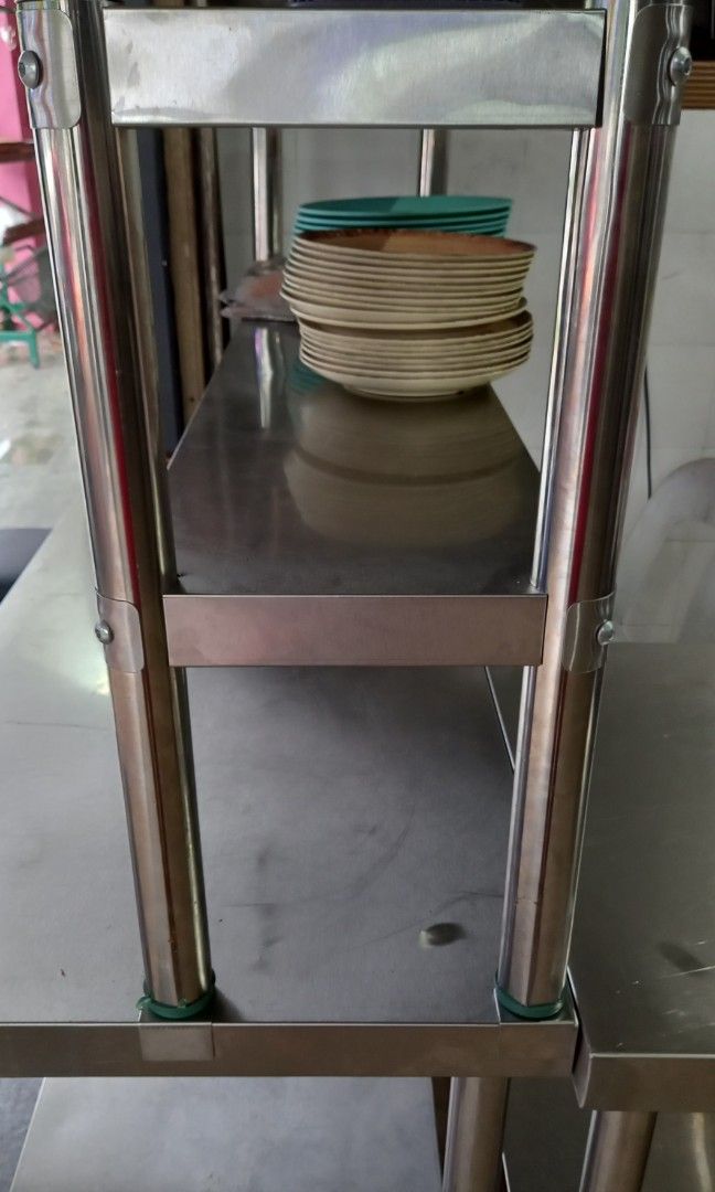 STAINLESS STEEL KITCHEN OVERSHELF RACK / EXTEND WORKING TABLE TOP RACK ...