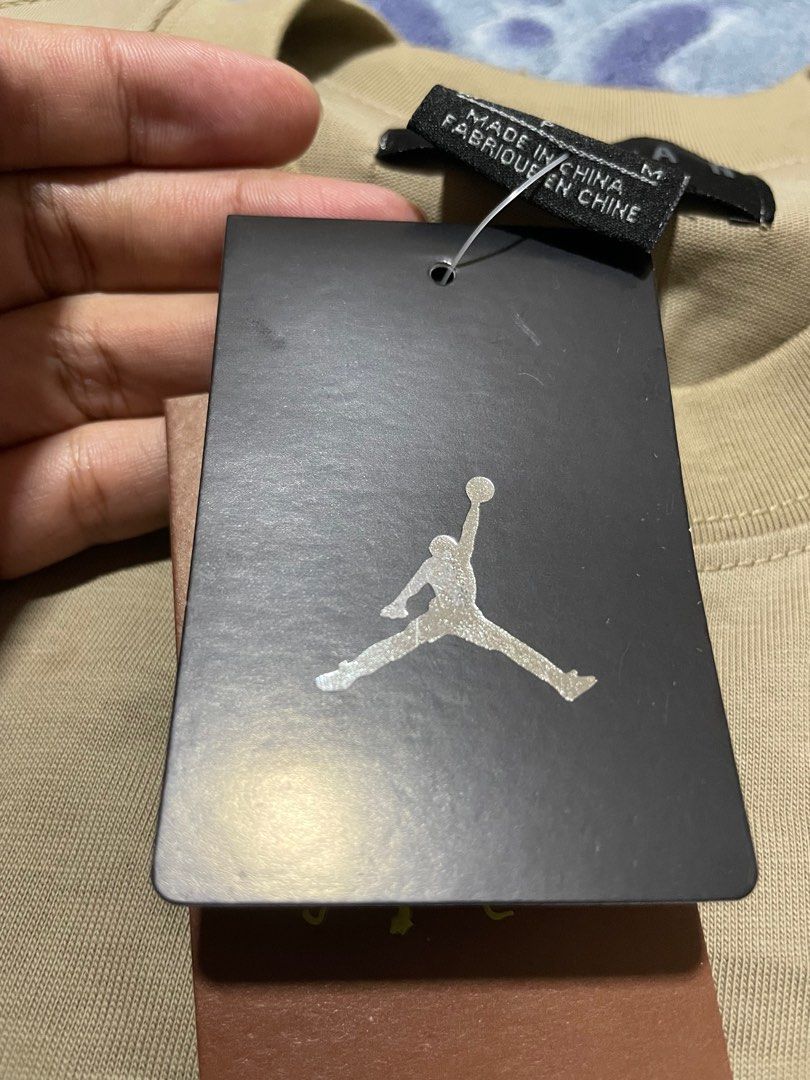 travis scott cactus jack x jordan button down shirt khaki