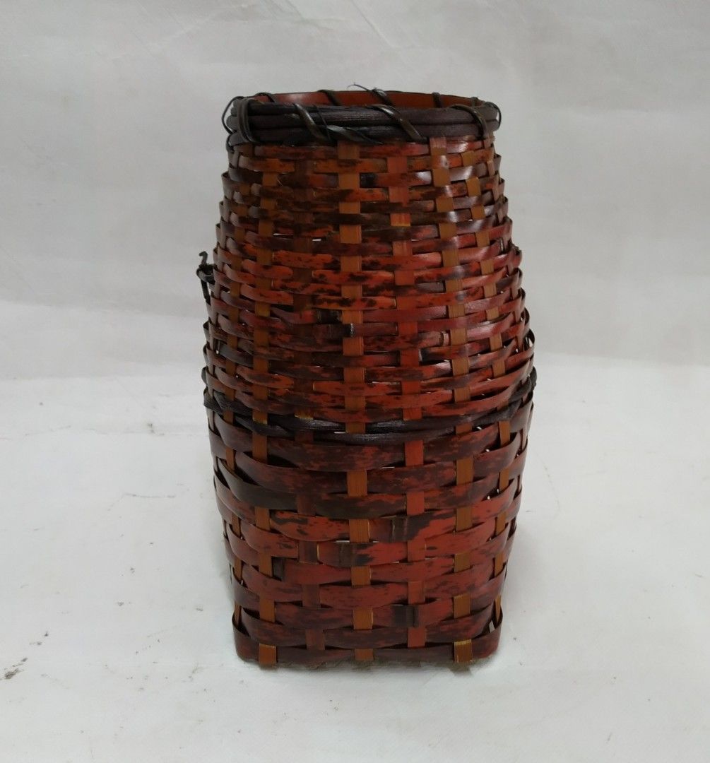 Vintage Japanese Bamboo Basket Flower Vase, Furniture & Home Living
