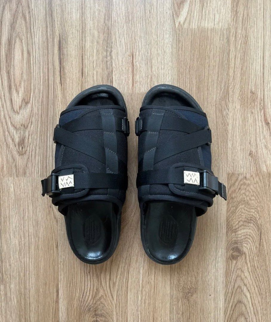 Visvim Christo 2 Tone Black Dark Navy Sandals Slippers Slides