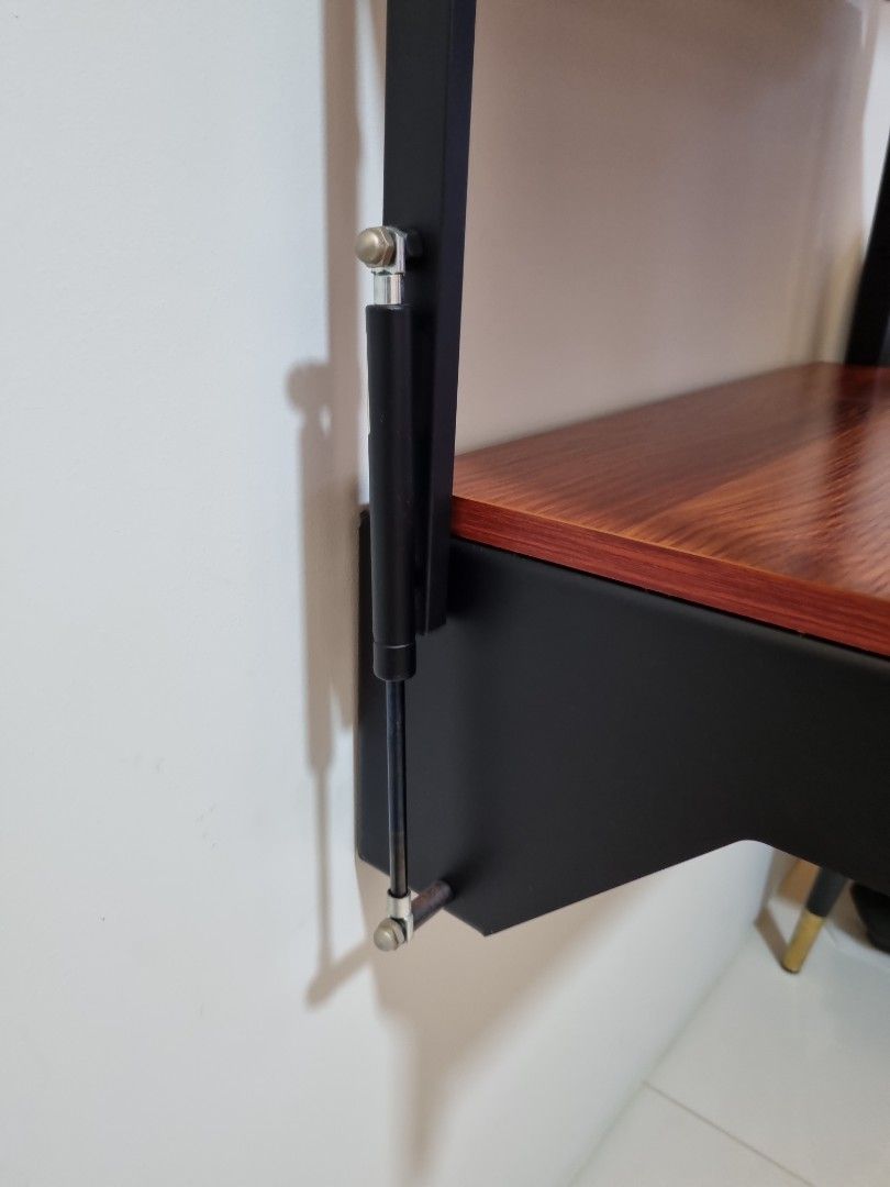 Wall mounted hydraulic shelf to table, Furniture & Home Living