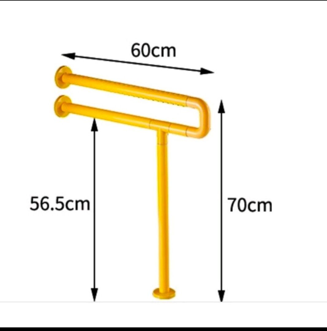 3 white grab bars for toilet, Furniture & Home Living, Bathroom