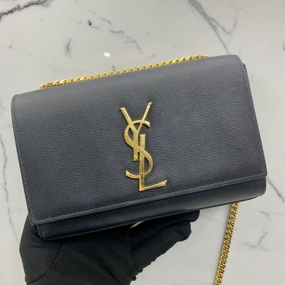 Ysl saint laurent wallet on chain authentic black gold hardware, Luxury,  Bags & Wallets on Carousell