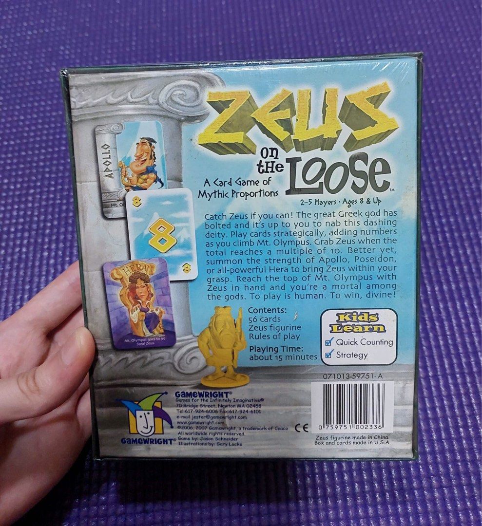 Zeus on the Loose Educational Card Game for Kids Children, Hobbies & Toys, Toys & Games on Carousell