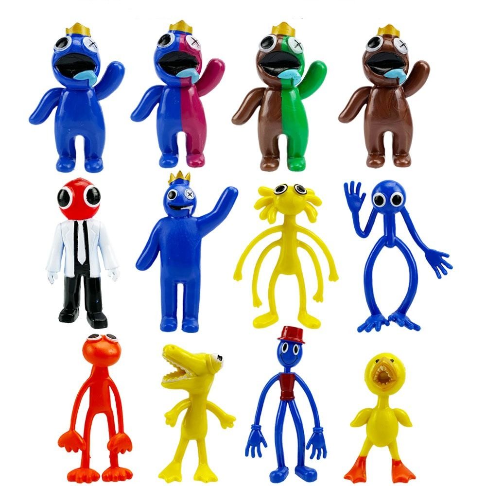 12pcs Roblox Game Rainbow Friends Action Figure Blue Green Doll Pvc Toy  Collectible Model Toys Kids Xmas Gift