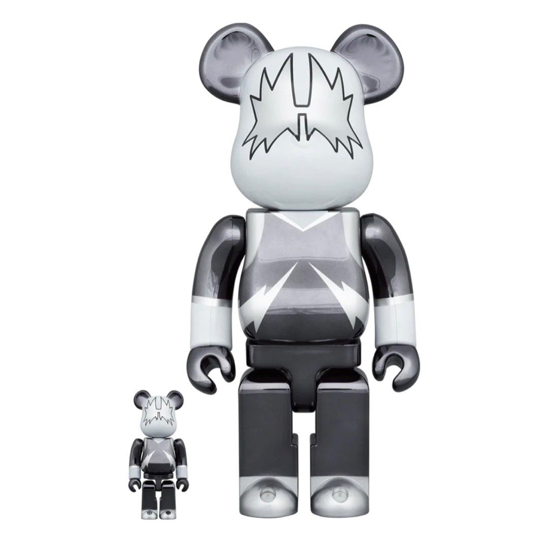 日版準時貨預訂BEARBRICK KISS SPACE MAN / CATMAN CHROME 100