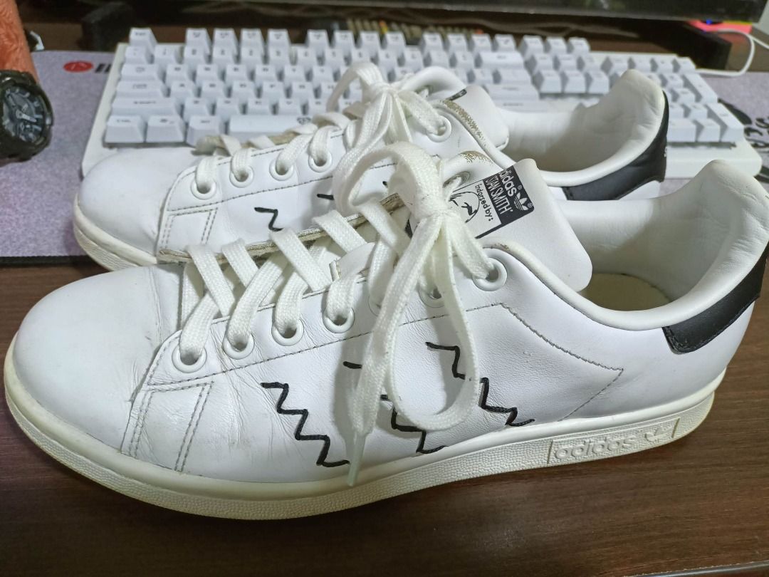 Adidas STAN SMITH white black zig zag sneakers Men s Fashion