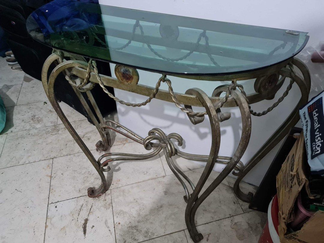 Antique Glass Table, Furniture & Home Living, Furniture, Tables & Sets