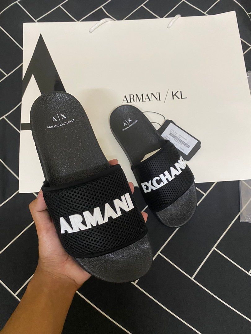 Armani exchange hotsell men's slides