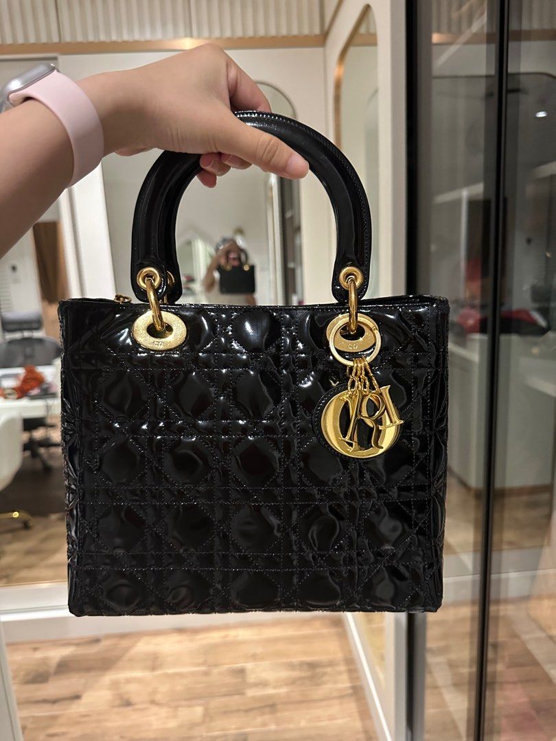 Lady dior patent 2025 black