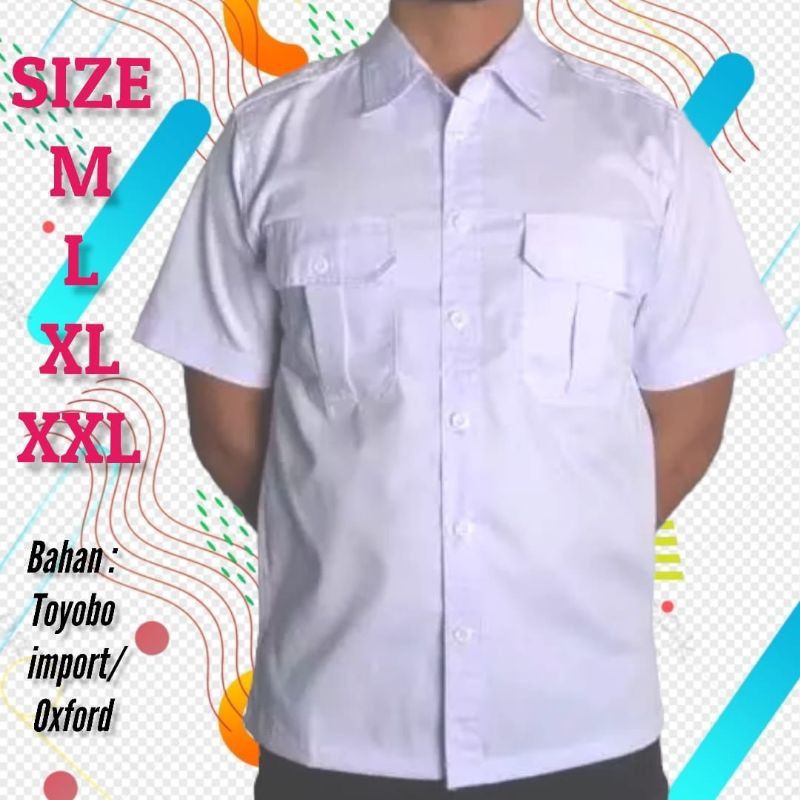 BAJU PDH/SERAGAM PNS LENGAN PENDEK SAKU DUA, Fesyen Pria, Pakaian