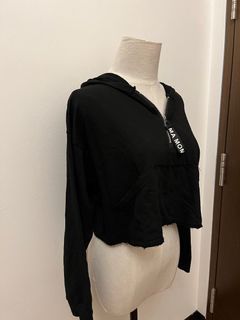 BN Trendy Black Crop Long Sleeve Hoodie