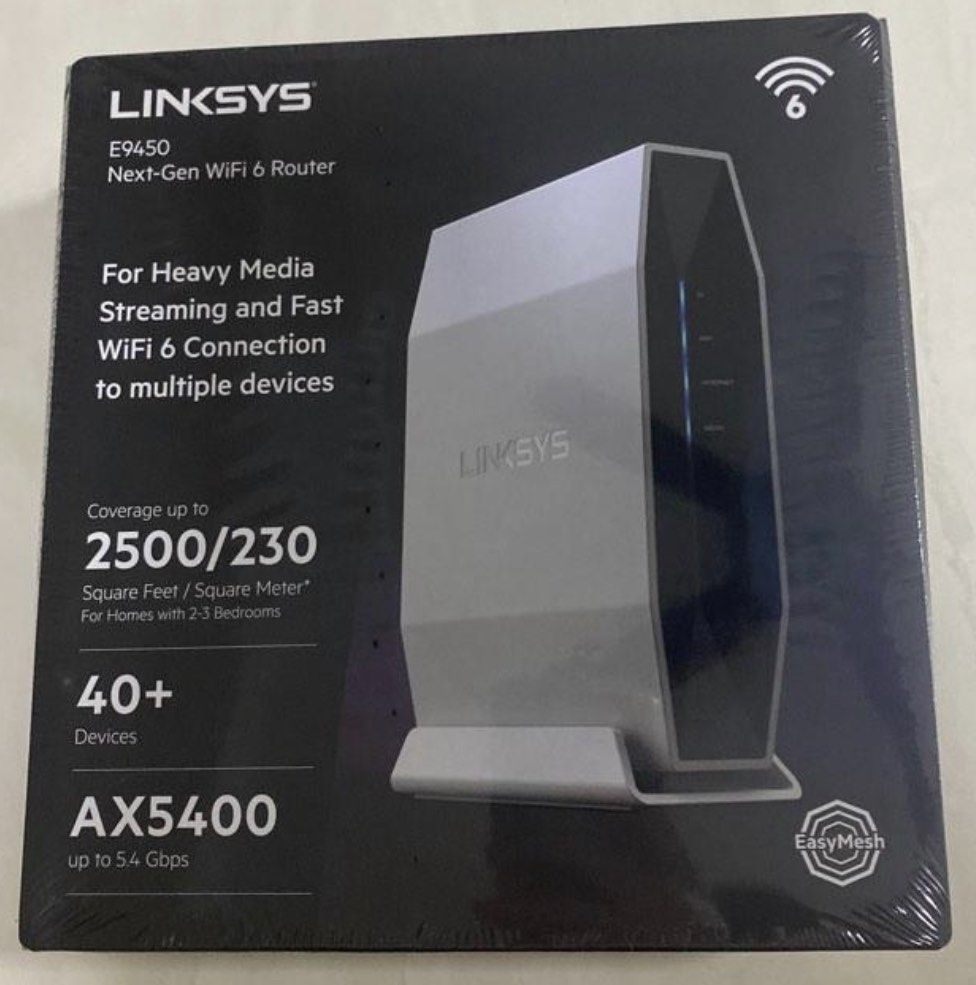 BNIB - Linksys E9450 Dual-Band AX5400 WiFi 6 EasyMesh Compatible Router ...