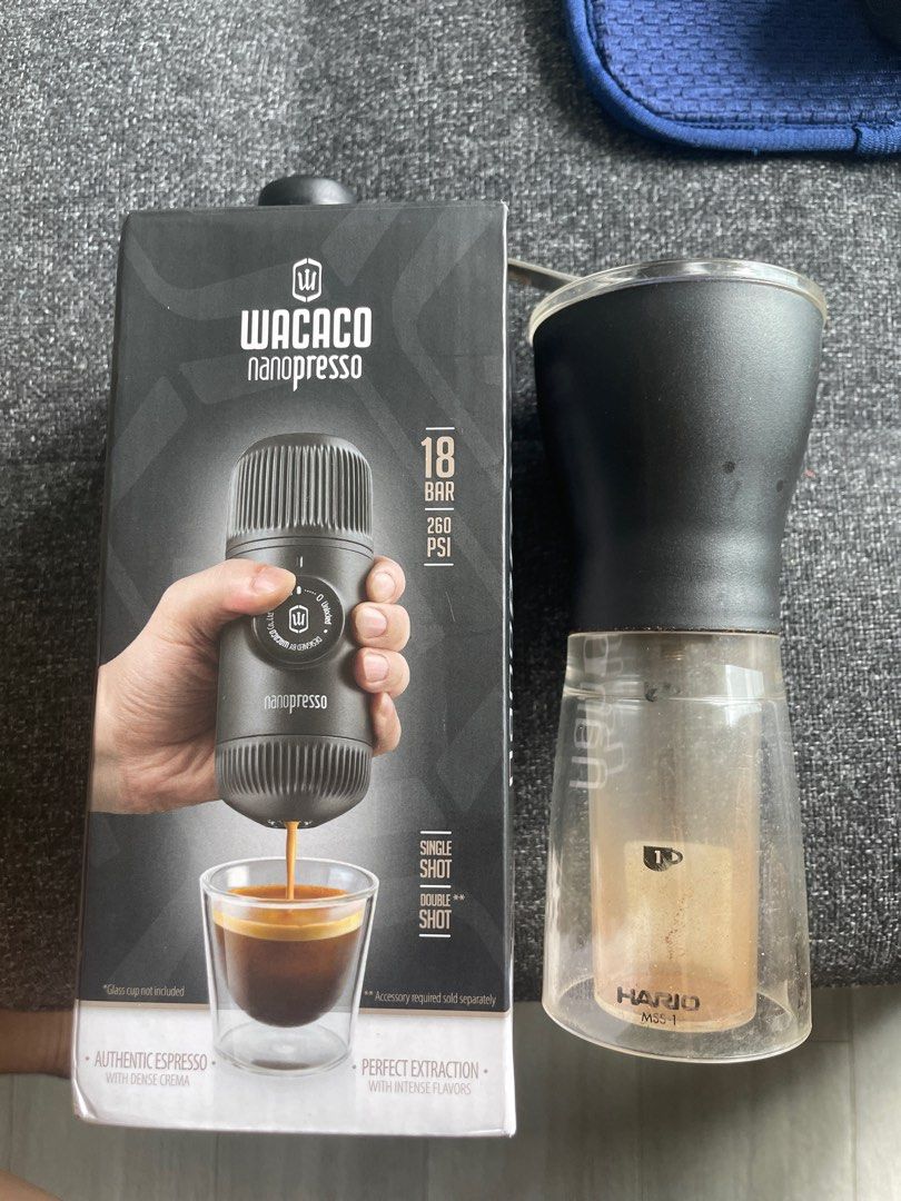 BNIB WACACO NANOPRESSO PORTABLE ESPRESSO MACHINE (BLACK), TV & Home
