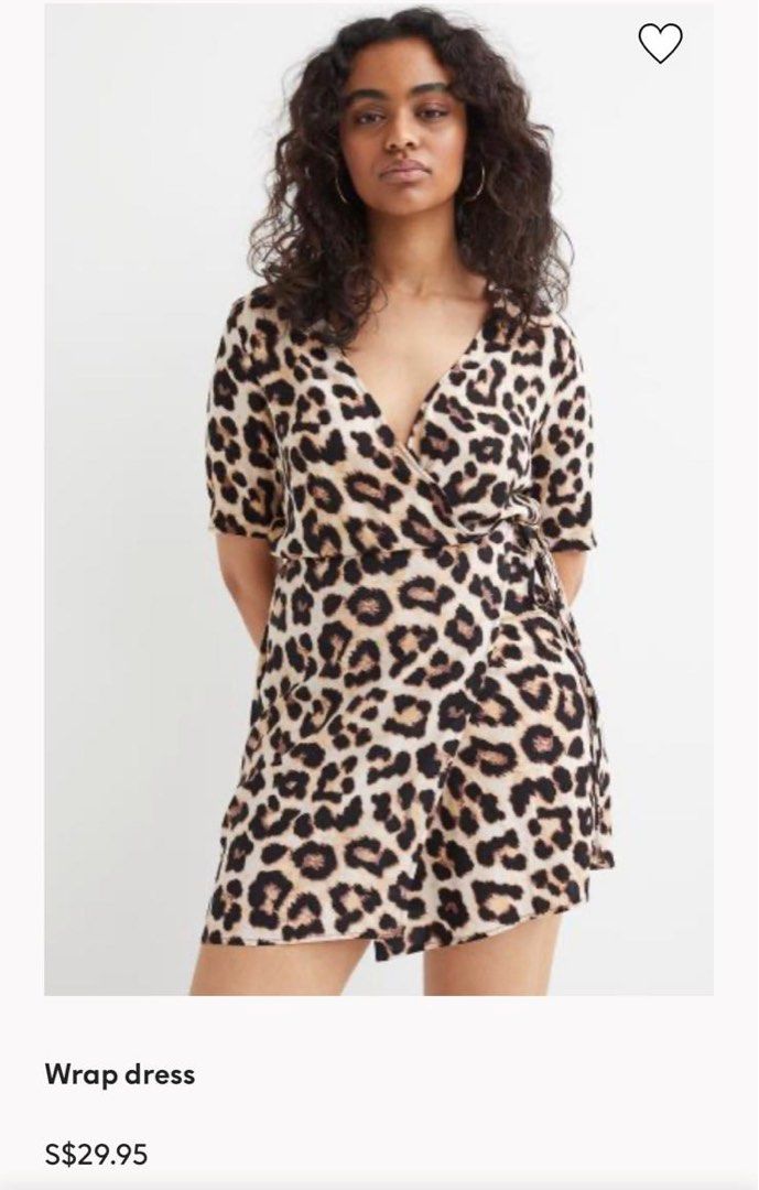 bnwt h m leopard print wrap dress