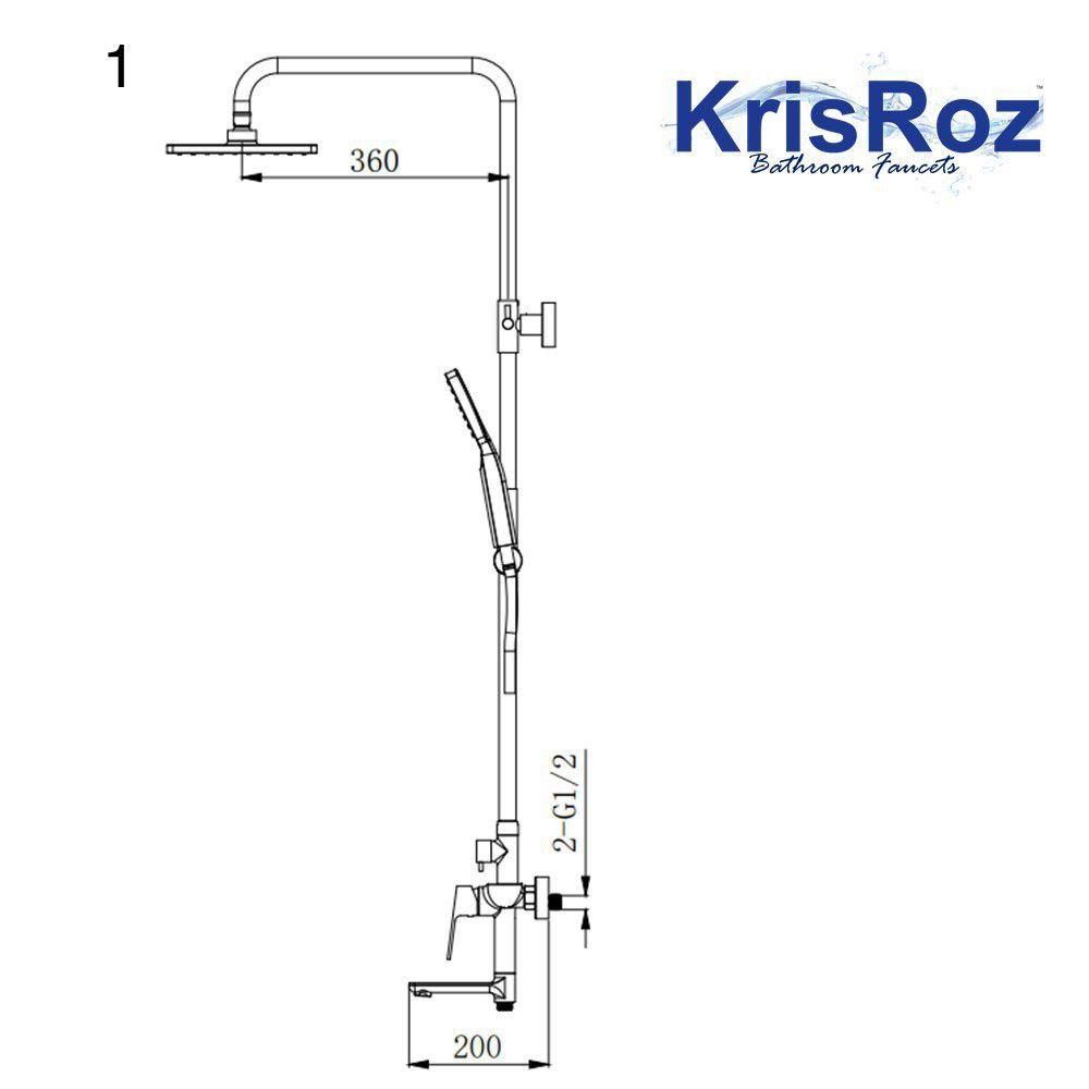BRAND NEW Krisroz shower with rain shower (wall bracket included), TV