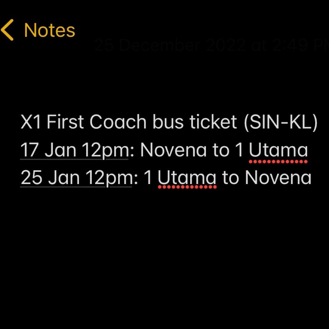 Bus ticket to KL from SG (CNY) First Coach, Tickets & Vouchers, Local Attractions & Transport on
