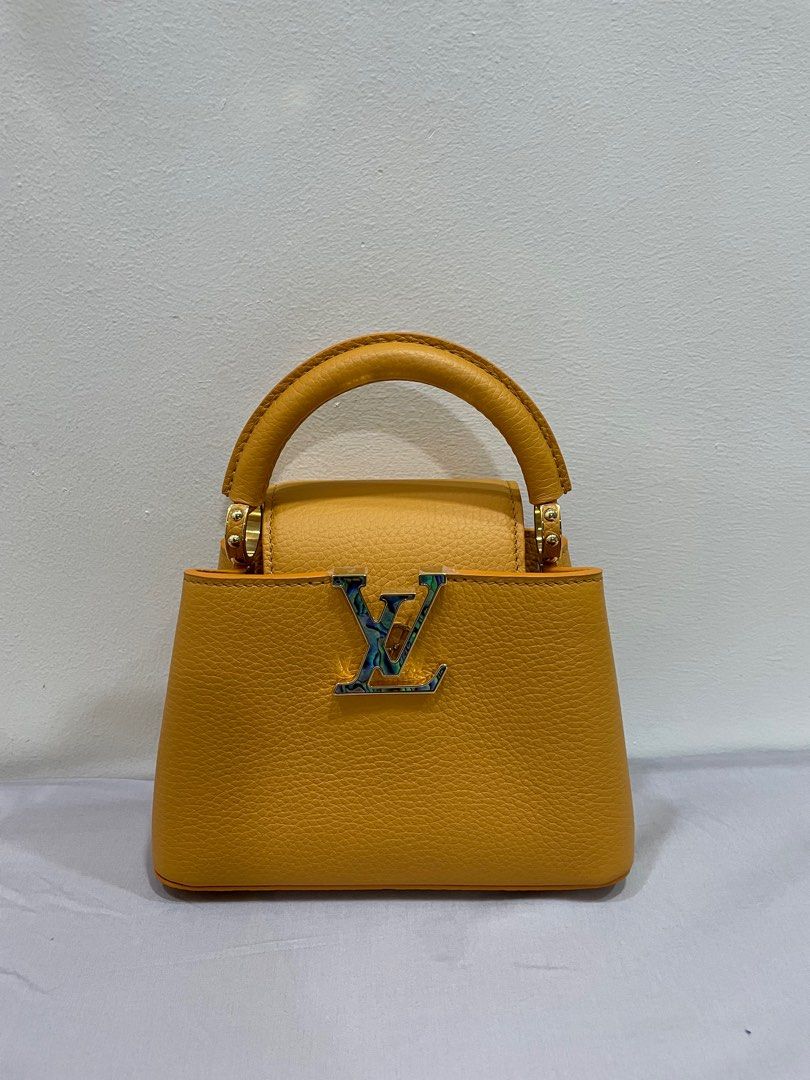 Louis Vuitton Safran Imperial Leather Capucines Mini Bag at 1stDibs