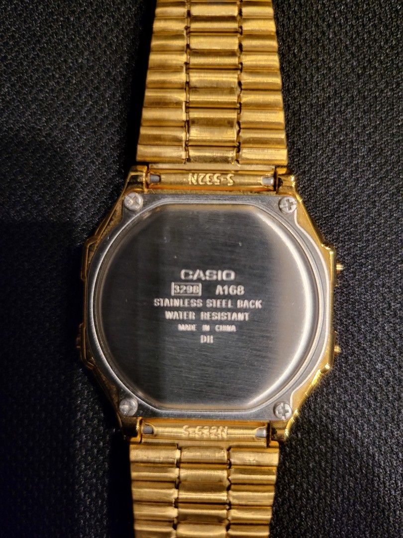 Casio gold digital watch model A168