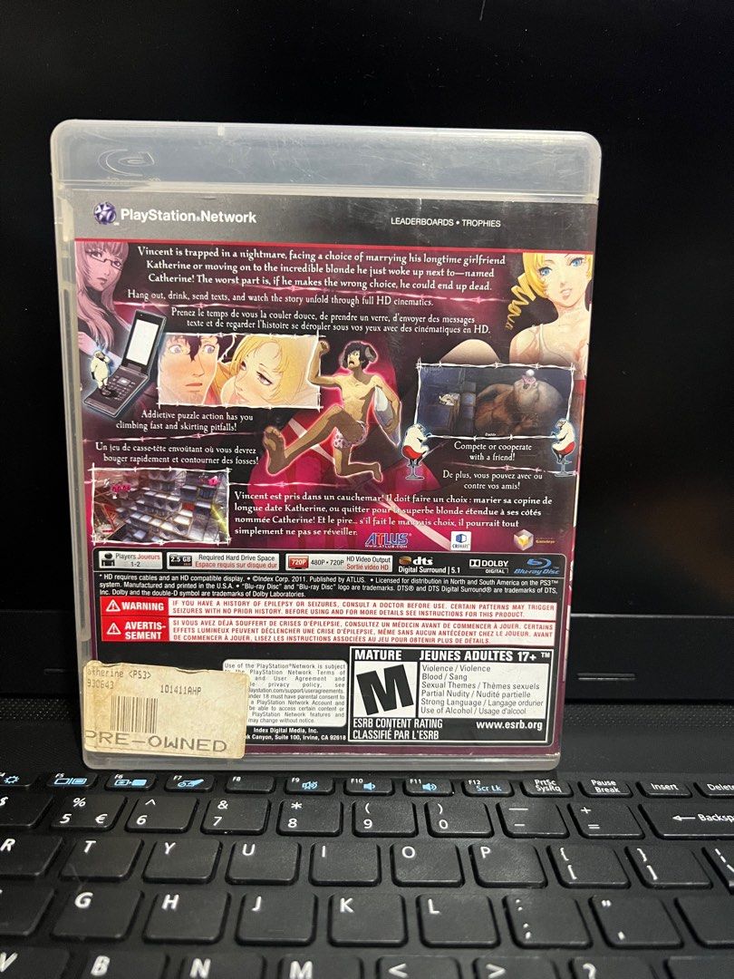Jeu PS3 CATHERINE - Version USA - Occasion En Bon État - Atlus, Classé 17+
