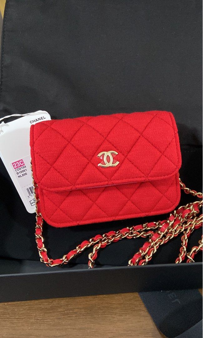 Chanel cardholder clutch with chain, Luxury, Bags & Wallets on Carousell