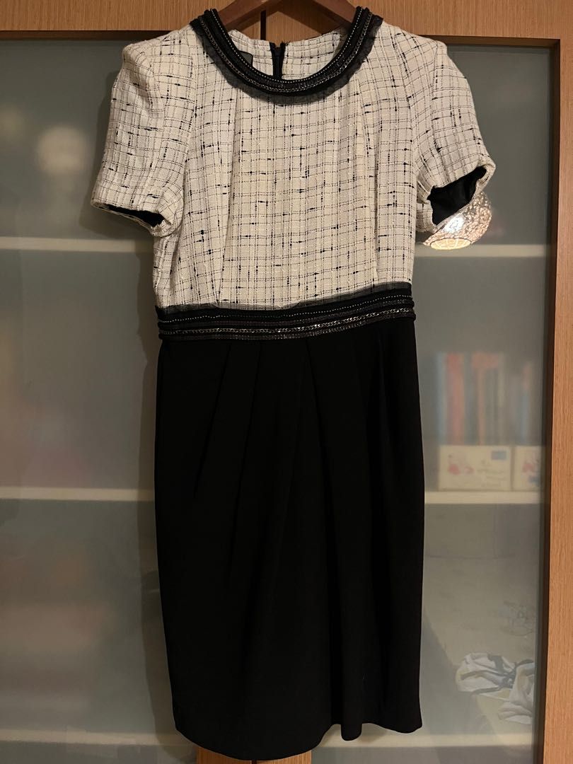 Lavon Plus Size ChanelEsque Work Short Sleeve Midi Dress  Pluspreorder