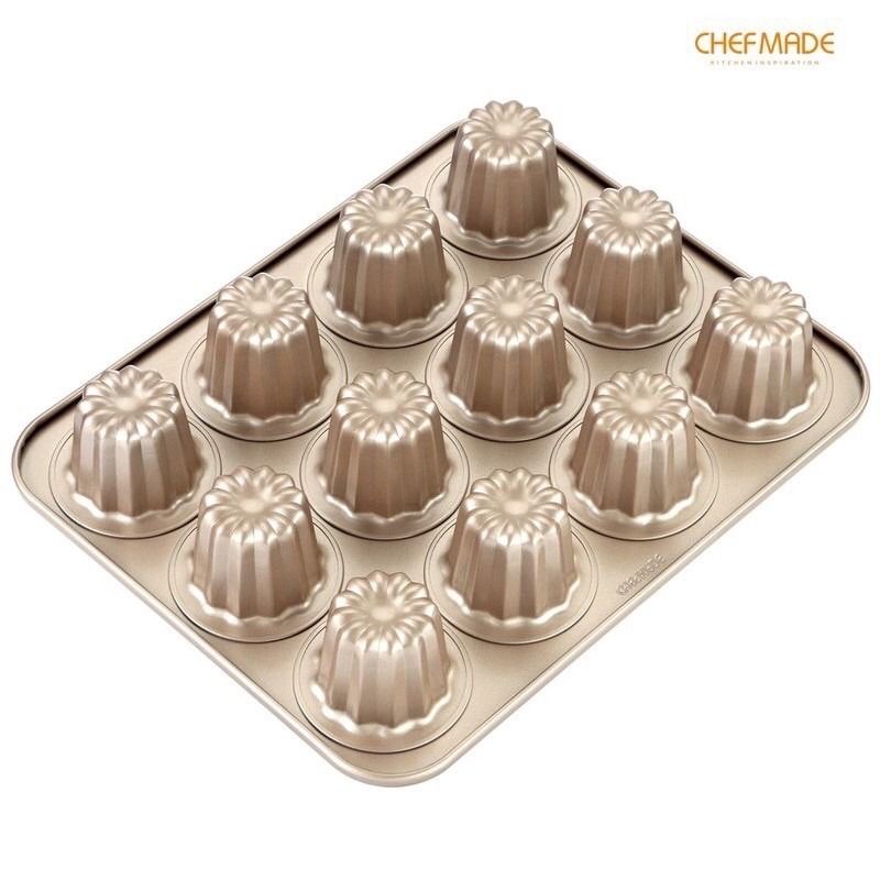 CHEFMADE Mini Muffin Pan, 20-Cavity Non-Stick Tiny Cupcake Pan Bakeware for  Oven Baking (Champagne Gold)