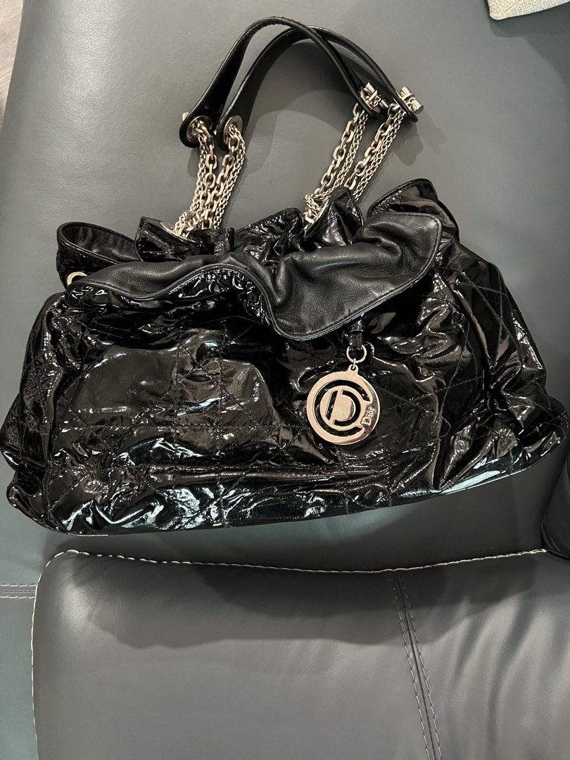 Christian Dior Black Leather Quilted Cannage Le Trente Bag