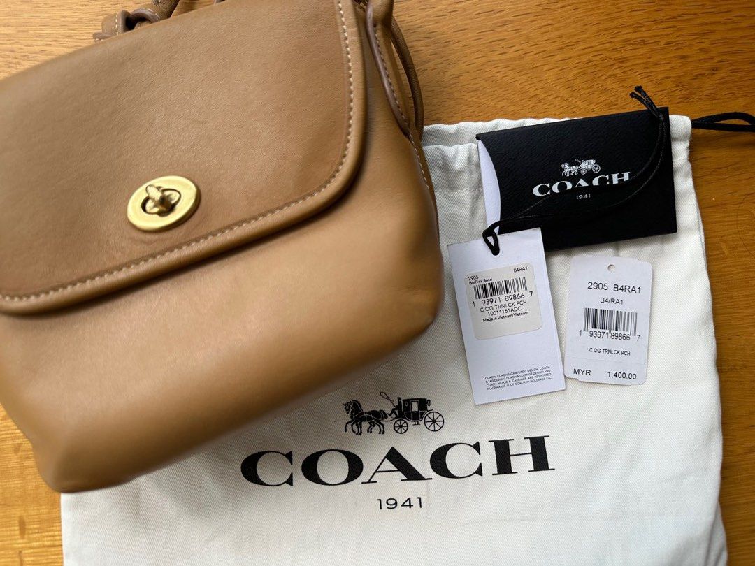 Coach originals cheap leather turnlock pouch
