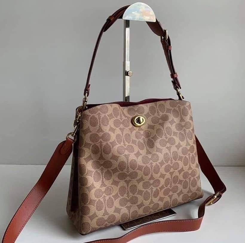 Coach Willow Shoulder Bag in Signature Canvas, Women's Fashion, Bags