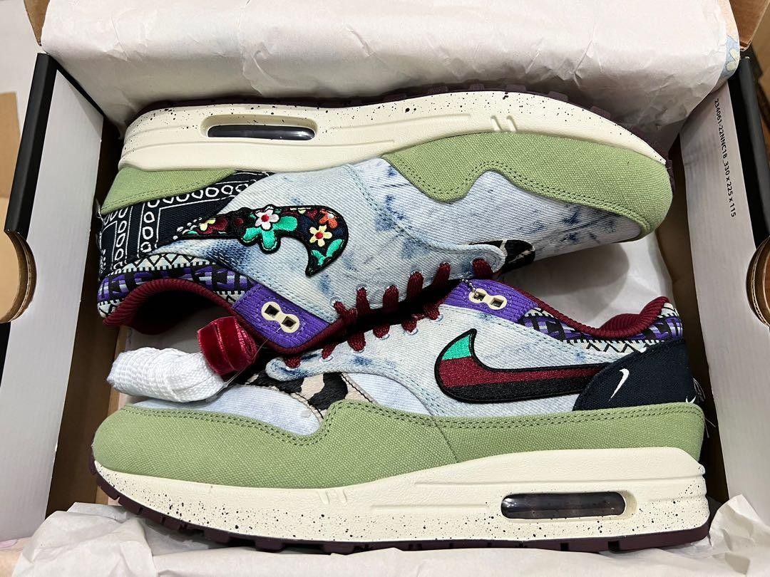 Nike air max 1 olive canvas cheap