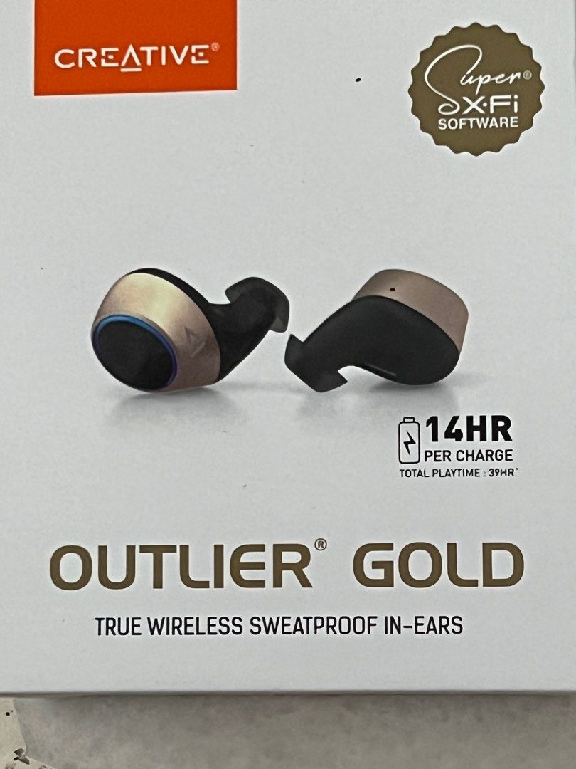 True Wireless Earbuds Creative Earbuds Gold Outlier Air Gold
