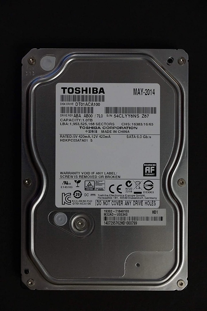 DELL TOSHIBA DT01ACA100 1TB Hard Disk HDD, Computers & Tech, Parts ...