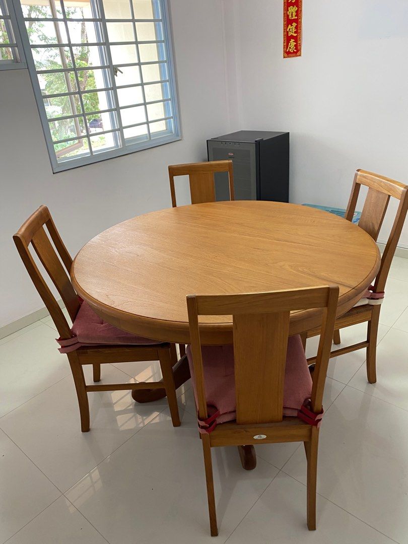 Burmese Teak Dining Table And Chairs