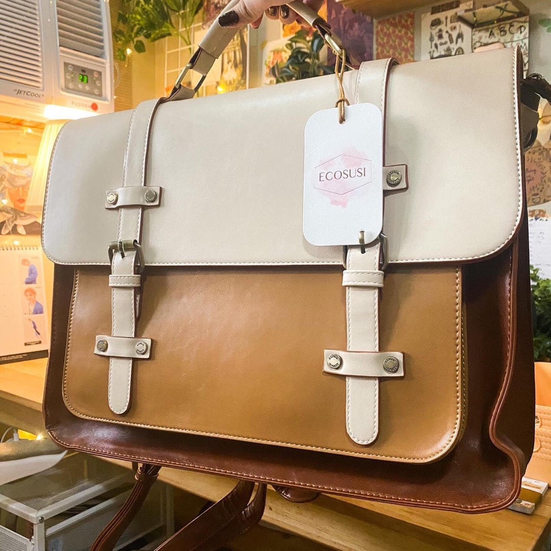 Ecosusi Sombre Vintage Briefcase, Women's Fashion, Bags & Wallets