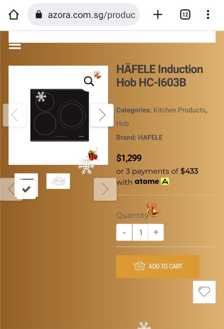 Electric stove HAFELE, TV & Home Appliances, Kitchen Appliances, Other