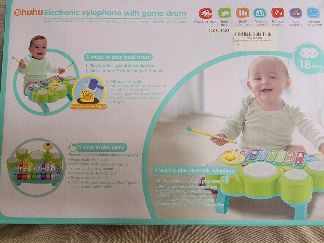 Electronic xylophone with game drum, Babies & Kids, Infant Playtime on