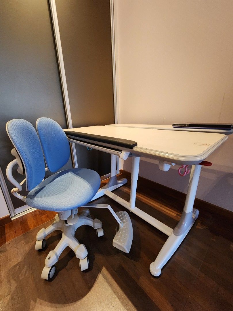 Ergonomic Study Table and Chair Set, Furniture & Home Living, Furniture